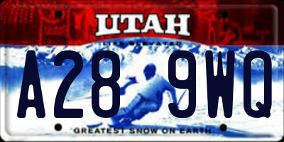 UT license plate A289WQ