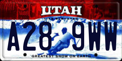 UT license plate A289WW