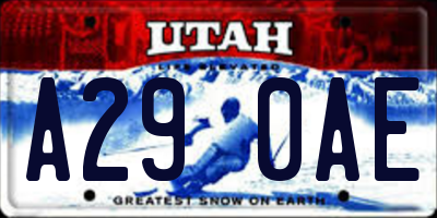 UT license plate A290AE