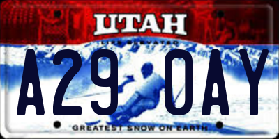 UT license plate A290AY
