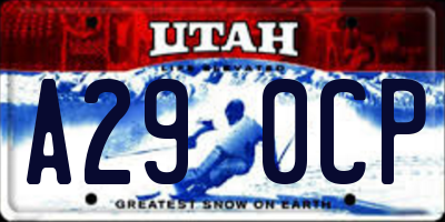 UT license plate A290CP