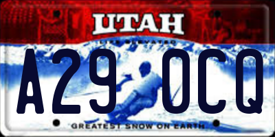 UT license plate A290CQ
