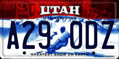 UT license plate A290DZ
