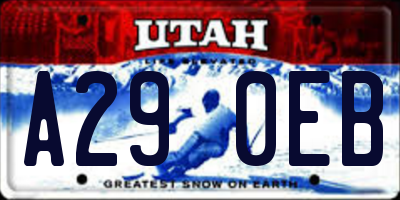 UT license plate A290EB