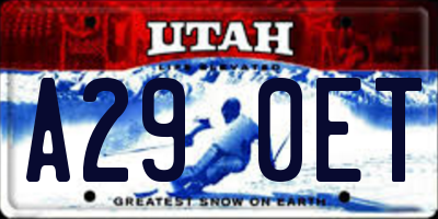 UT license plate A290ET
