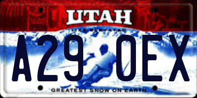 UT license plate A290EX