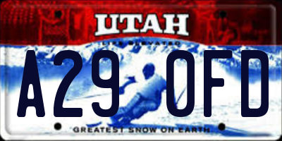 UT license plate A290FD