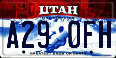 UT license plate A290FH