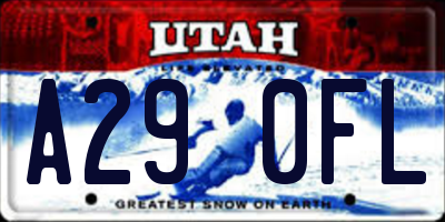 UT license plate A290FL
