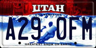 UT license plate A290FM