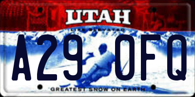 UT license plate A290FQ
