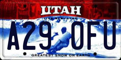 UT license plate A290FU
