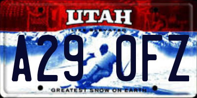 UT license plate A290FZ