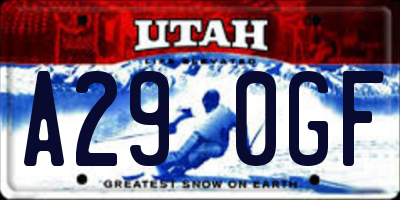 UT license plate A290GF