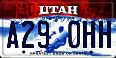 UT license plate A290HH