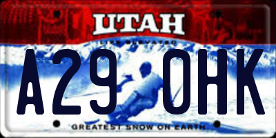 UT license plate A290HK