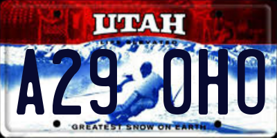 UT license plate A290HO