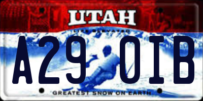 UT license plate A290IB
