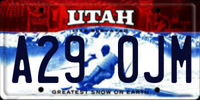 UT license plate A290JM