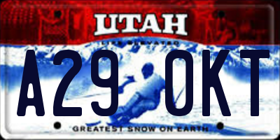 UT license plate A290KT