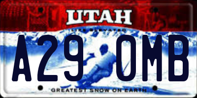 UT license plate A290MB