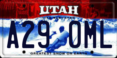 UT license plate A290ML