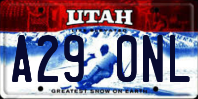 UT license plate A290NL