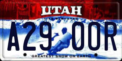 UT license plate A290OR