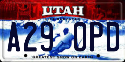UT license plate A290PD