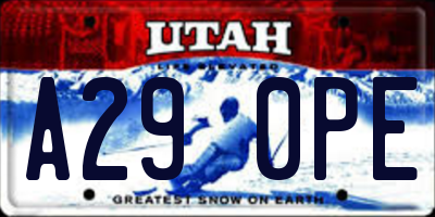 UT license plate A290PE