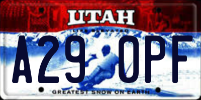UT license plate A290PF