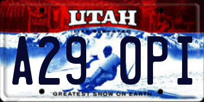 UT license plate A290PI