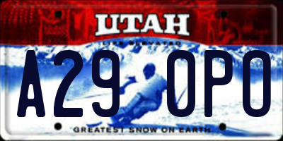 UT license plate A290PO