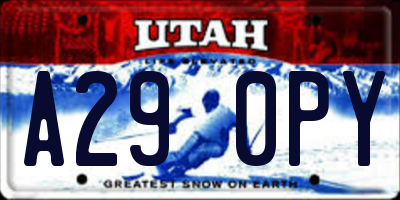 UT license plate A290PY