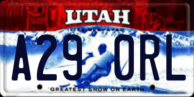 UT license plate A290RL