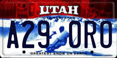 UT license plate A290RO