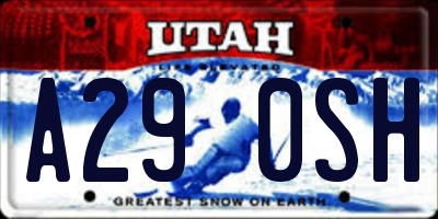 UT license plate A290SH