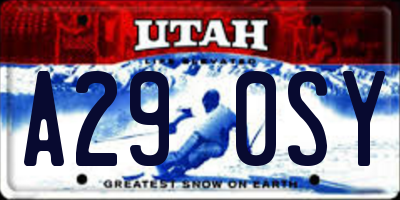 UT license plate A290SY