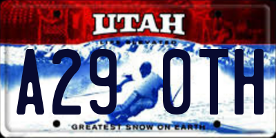 UT license plate A290TH