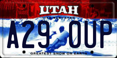 UT license plate A290UP