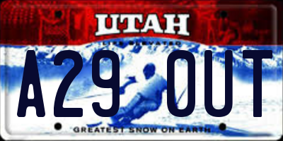 UT license plate A290UT