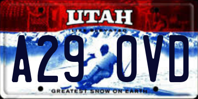 UT license plate A290VD