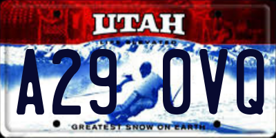 UT license plate A290VQ