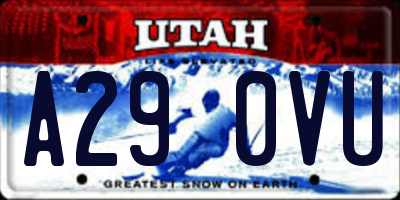 UT license plate A290VU
