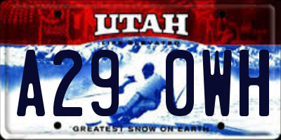 UT license plate A290WH