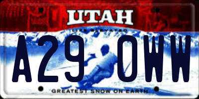 UT license plate A290WW