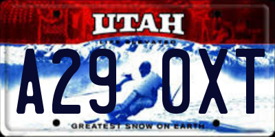 UT license plate A290XT