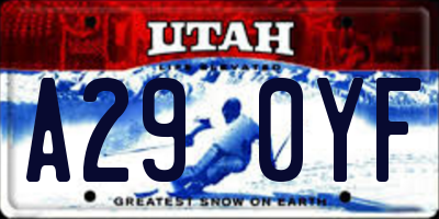 UT license plate A290YF