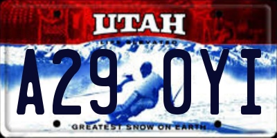 UT license plate A290YI