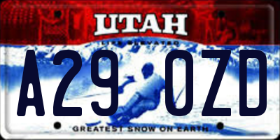 UT license plate A290ZD